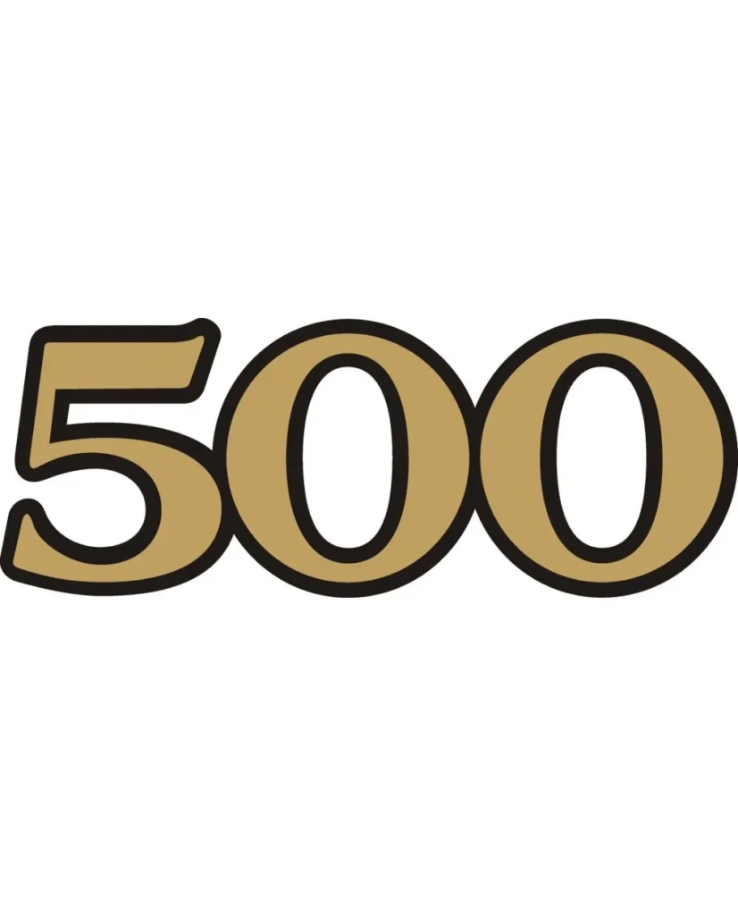 Emblem side cover '500' for the SR500 in gold/black